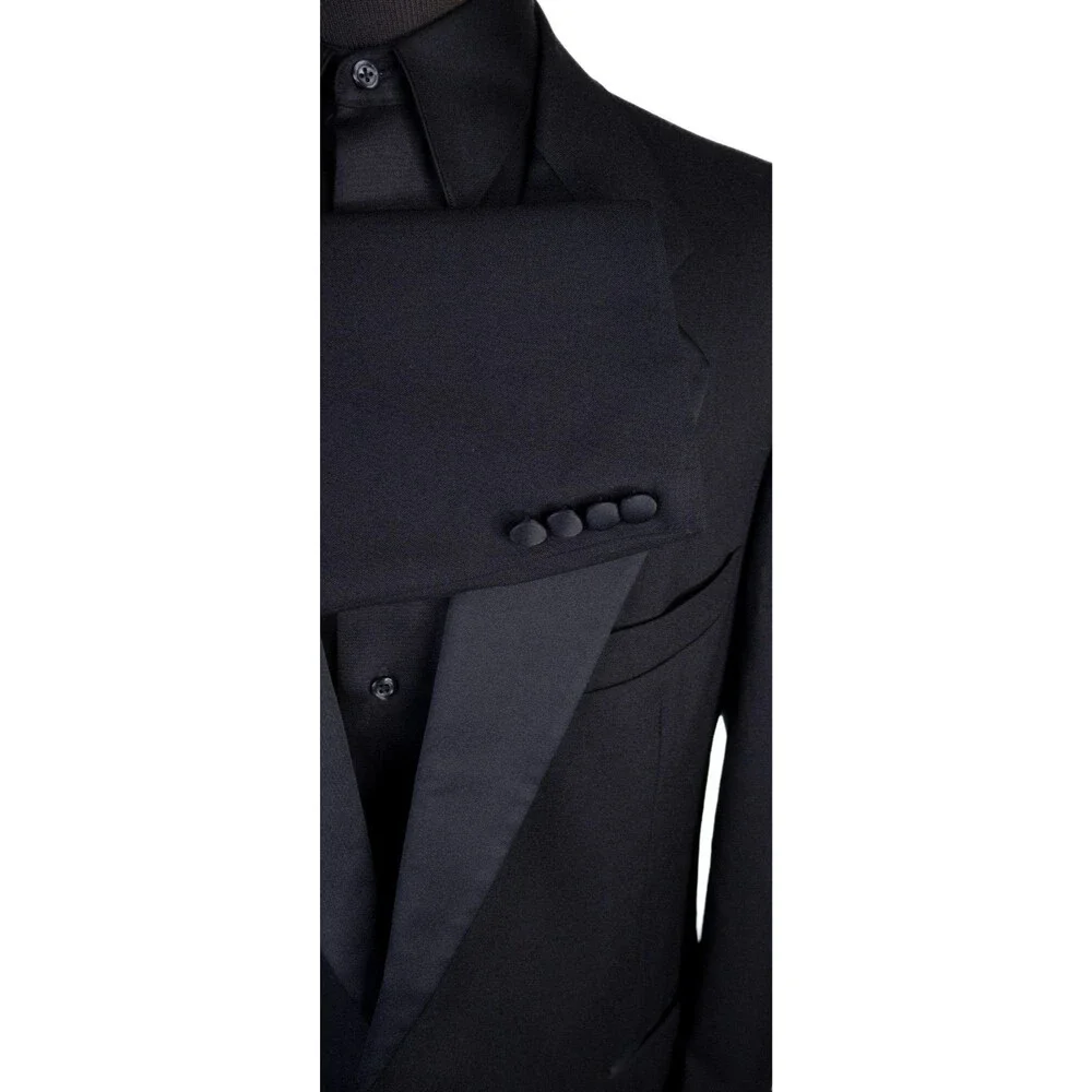VTG Christian Dior Monsieur 42R Black Tuxedo Jacket Blazer One Button
